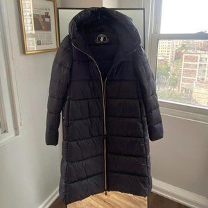 Save The Duck - WOMEN'S LYSA LONG PUFFER COAT WITH CONVERTIBLE HOOD IN BLACK